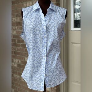 NWT TALBOTS s16 periwinkle NON IRON ‘Perfect Shirt’-Retail $79.50-sleeveless